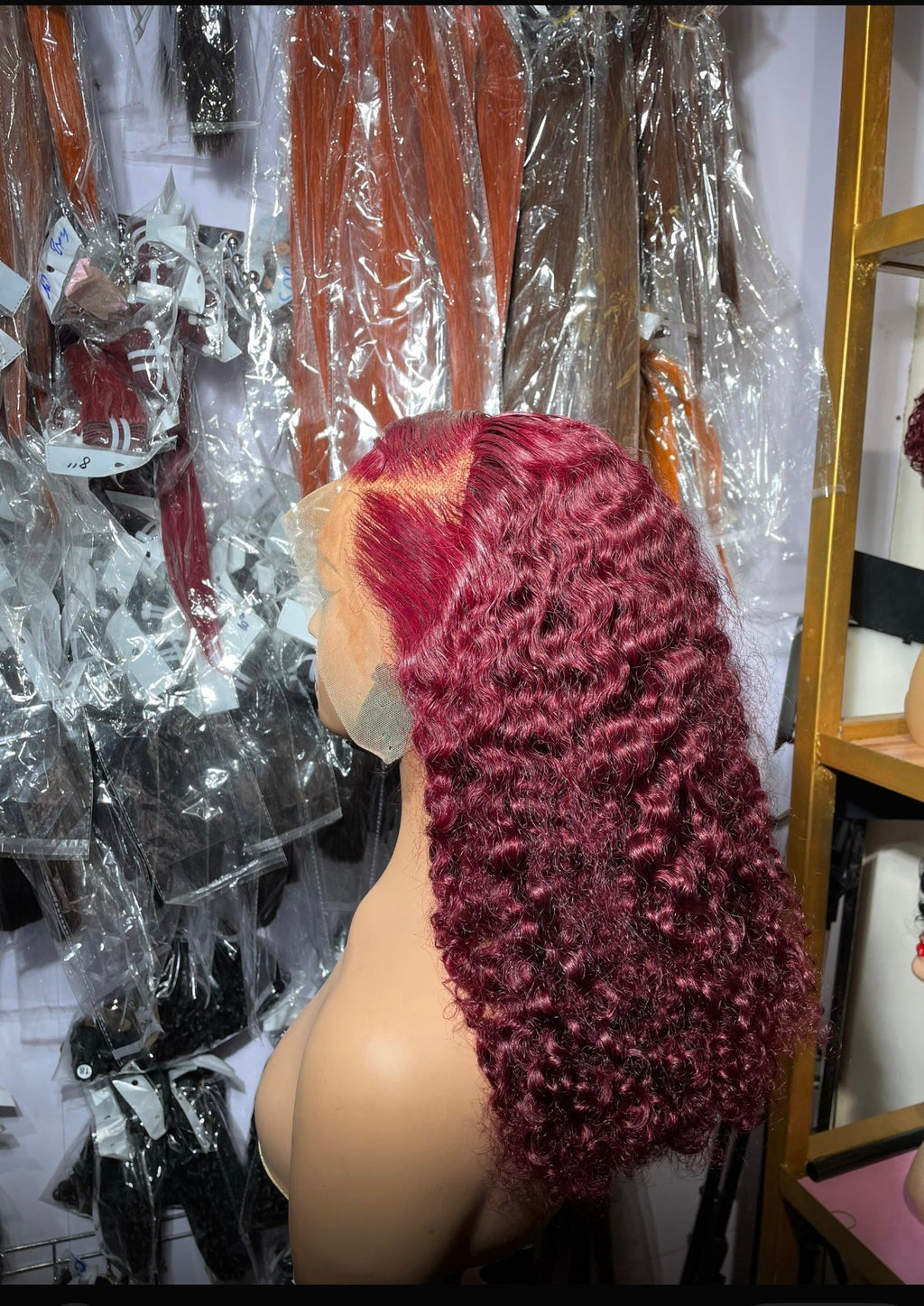 Sdd wine frontal pixie curls 18inch