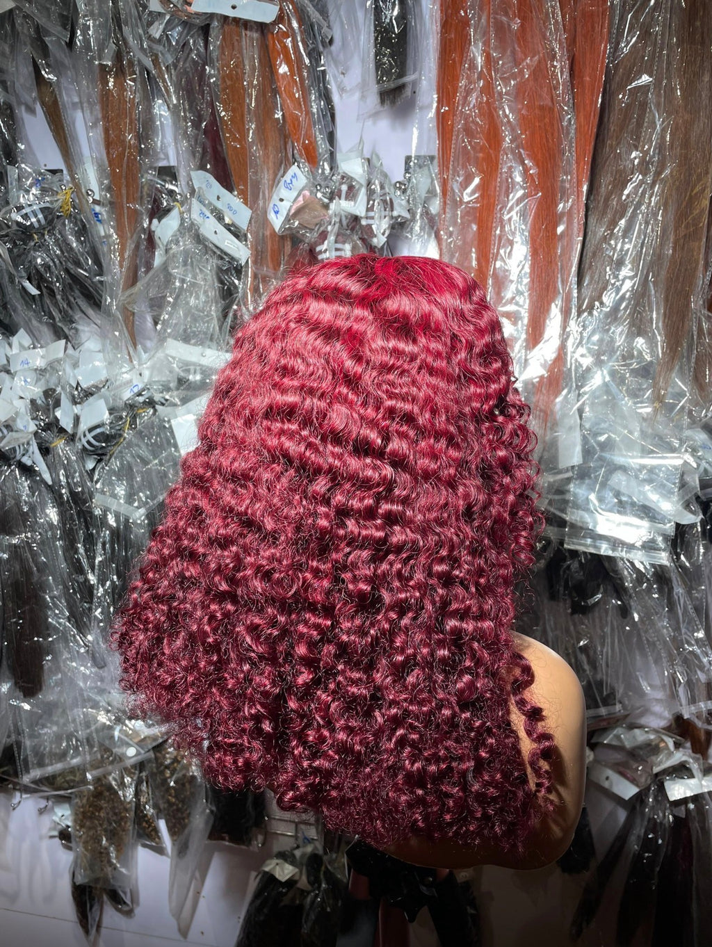 Sdd wine frontal pixie curls 18inch